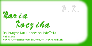 maria kocziha business card